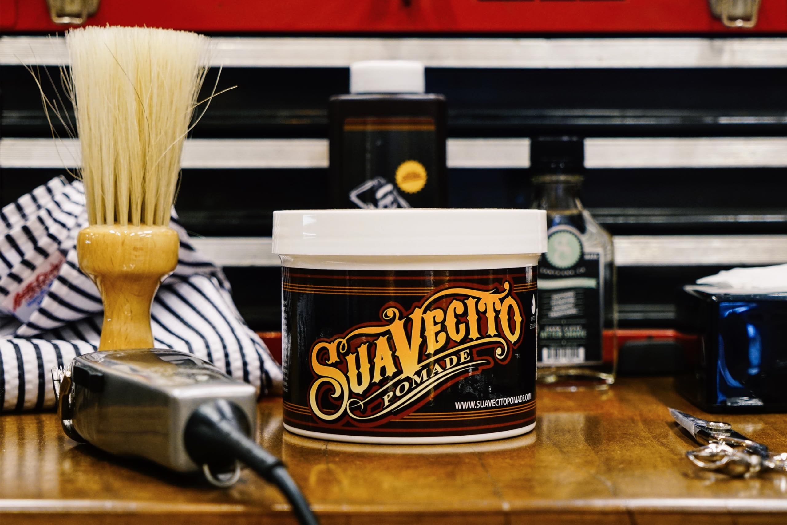 Suavecito Original Hold Pomade easy wash-out with water after styling.