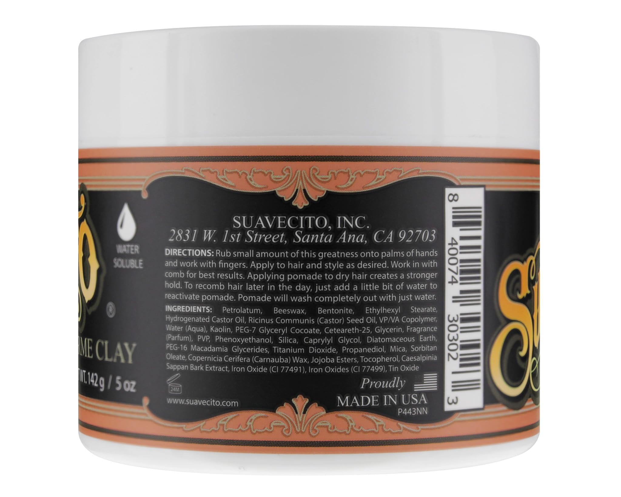 Suavecito Pomade Firme Clay palm application demonstrates easy distribution and strong hold.