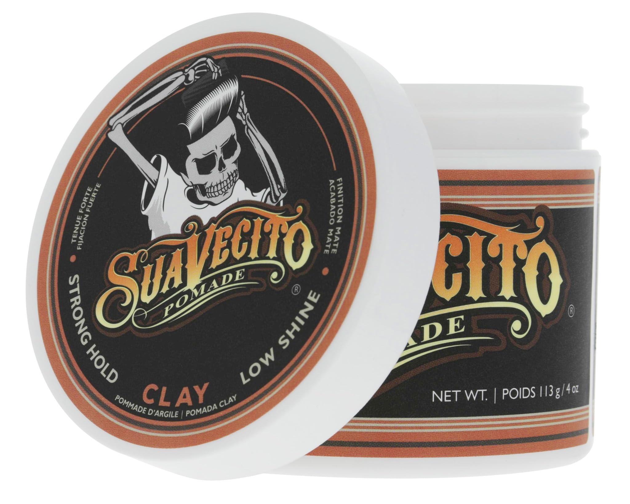 Suavecito Pomade Firme Clay short hair sculpt demonstrates grip and definition