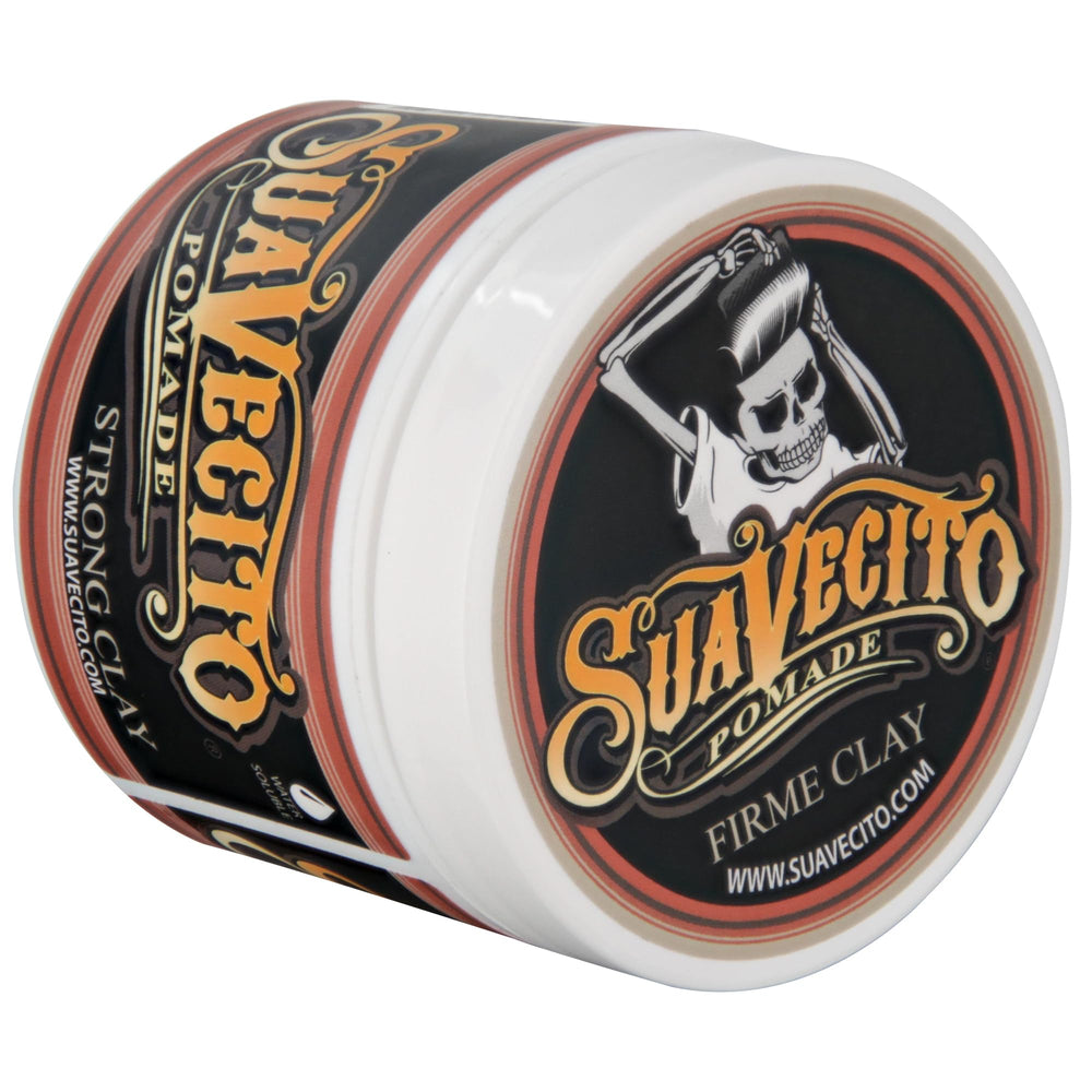 Suavecito Pomade Firme Clay styled hair with natural texture and shape.