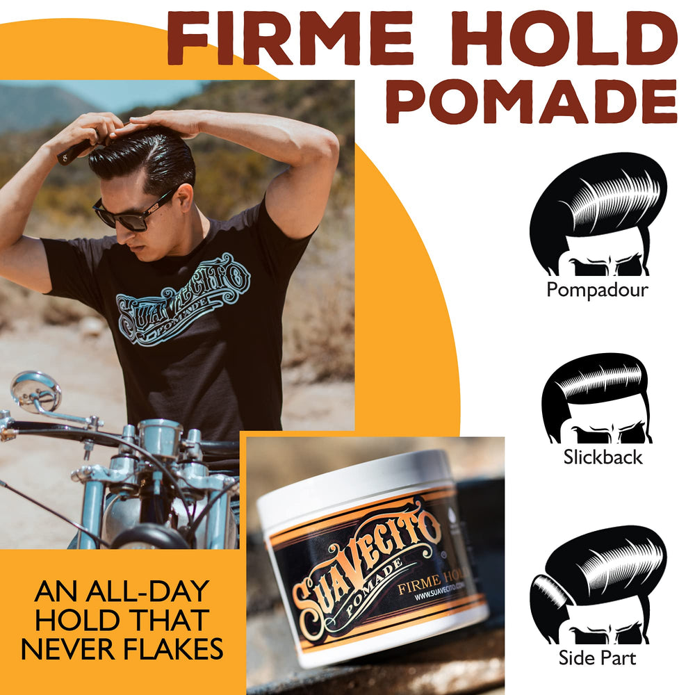 Suavecito Pomade Firme Hold washout demonstrates water-based formula rinsing clean.