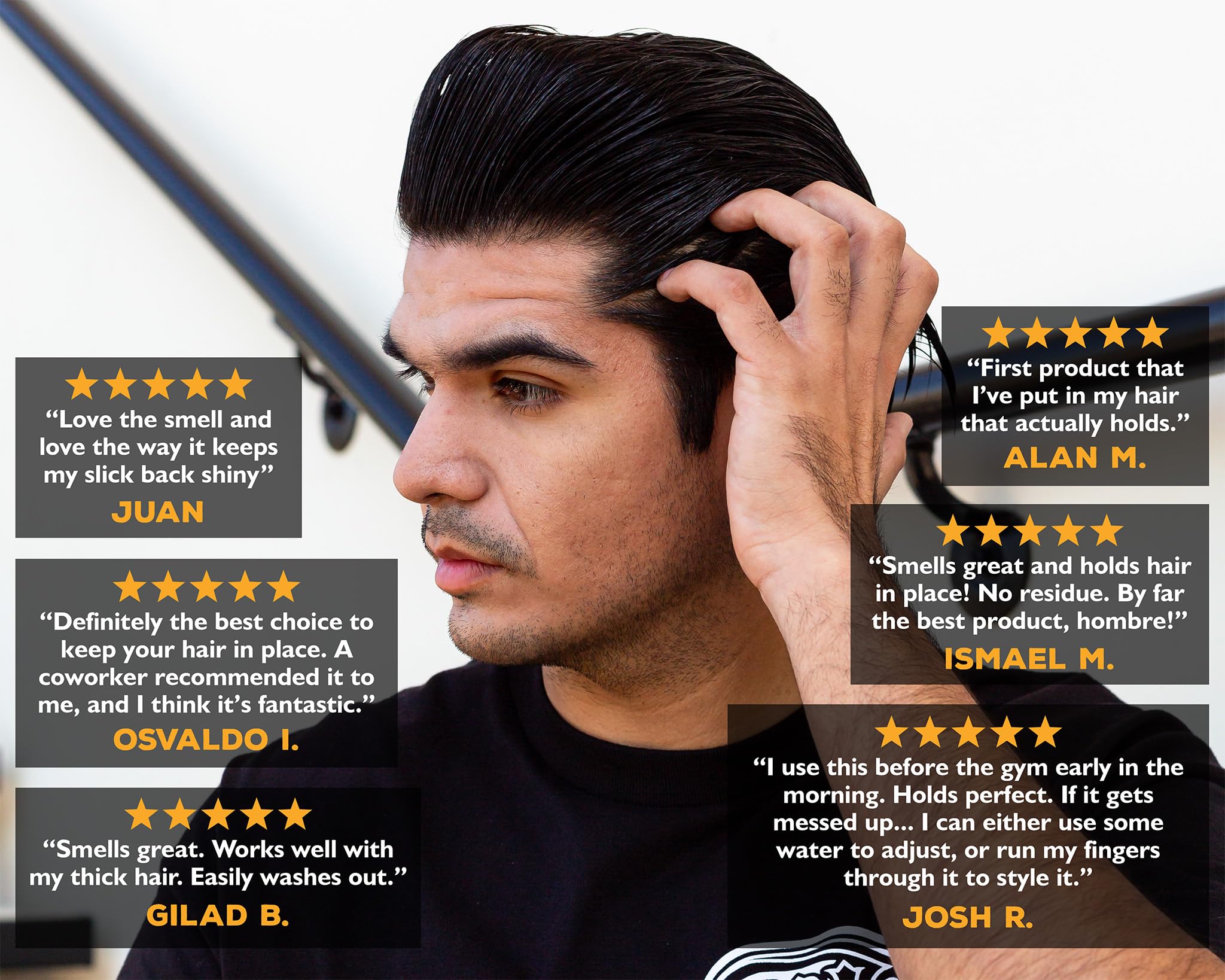 Water-based washout note with Suavecito Pomade Firme for quick rinse and residue-free hair.