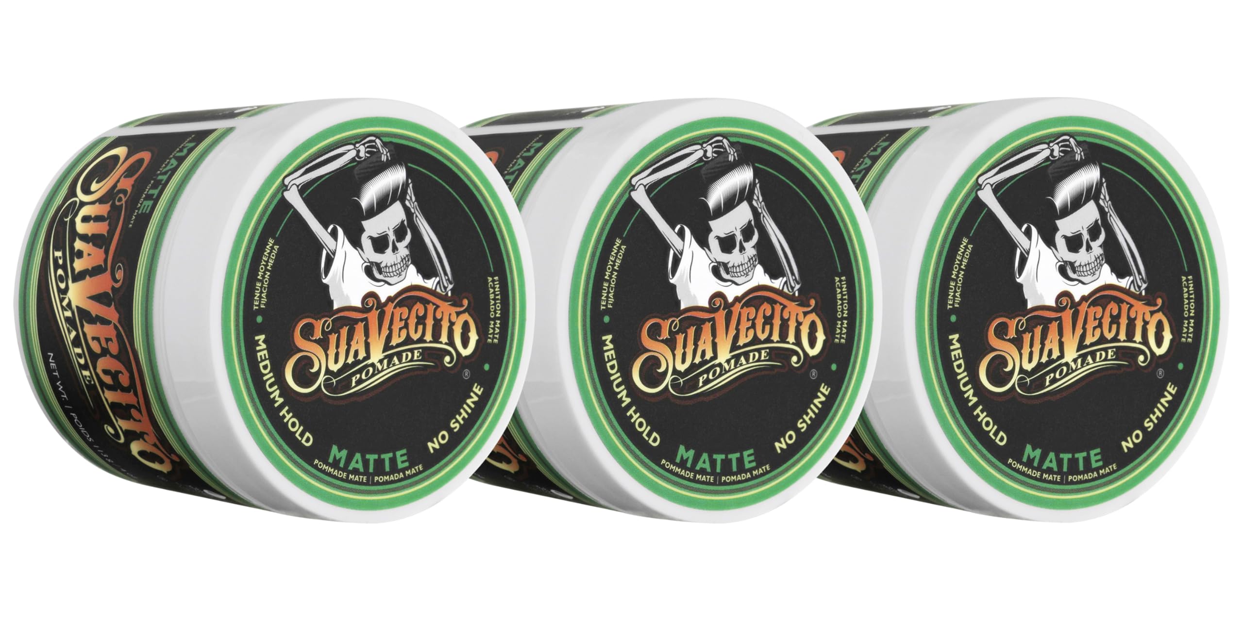 Suavecito Pomade Matte bundle 3-pack for effortless all-day hold and value.