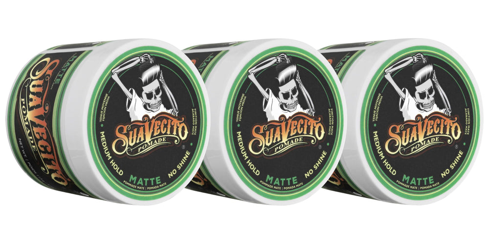 Suavecito Pomade Matte bundle 3-pack for effortless all-day hold and value.