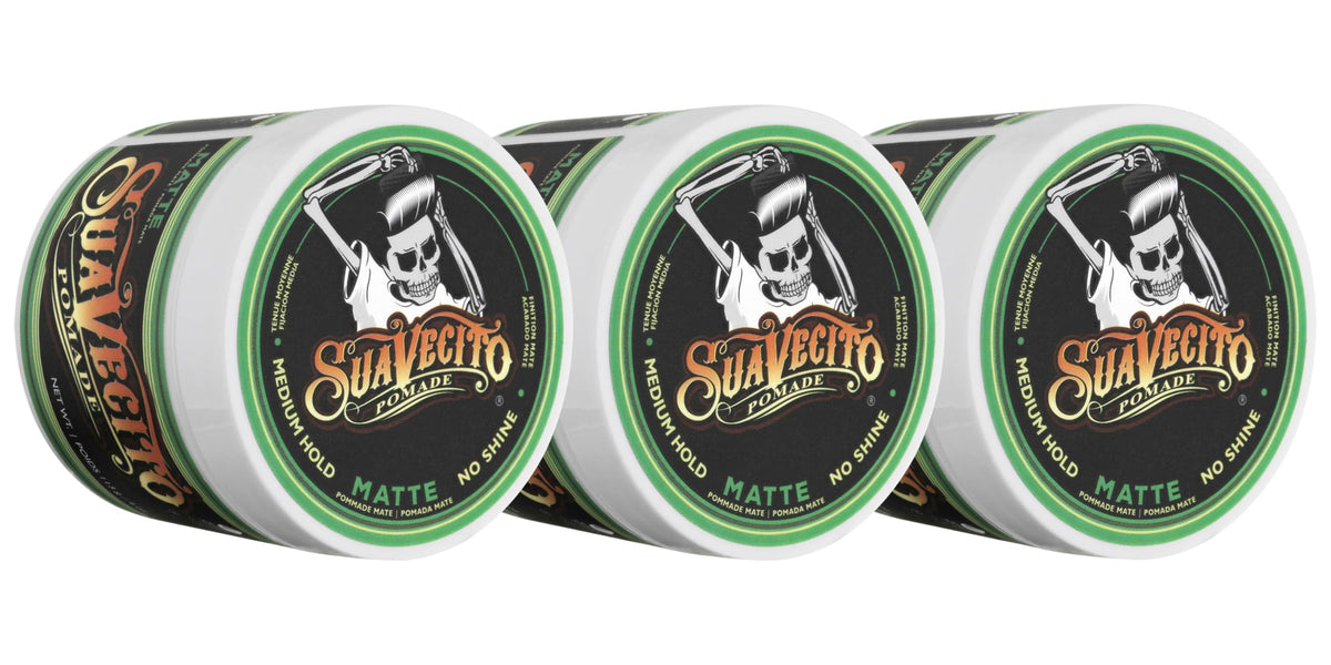 Suavecito Pomade Matte bundle 3-pack for effortless all-day hold and value.