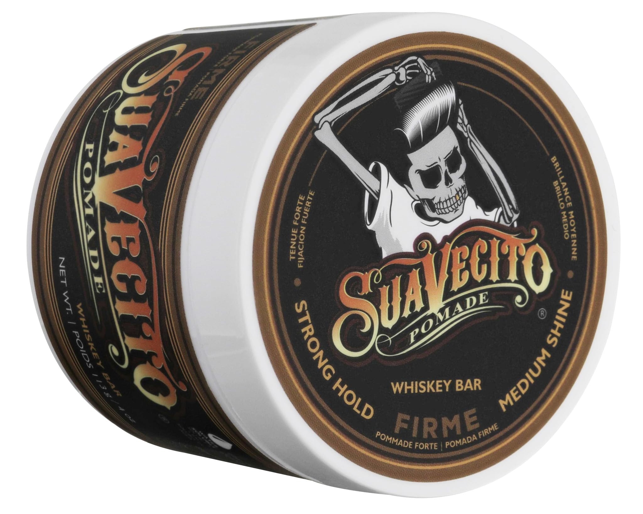Suavecito Pomade Original Hold on hair shows medium hold that lasts.