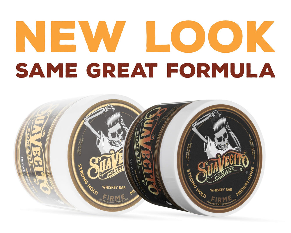 Suavecito Pomade Original Hold finished style looks versatile for all looks.