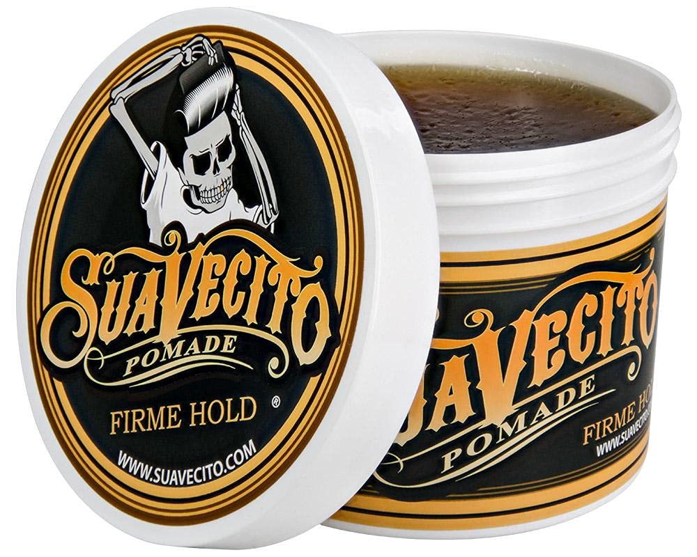 Suavecito pomade water-based-washout highlights easy removal with water.