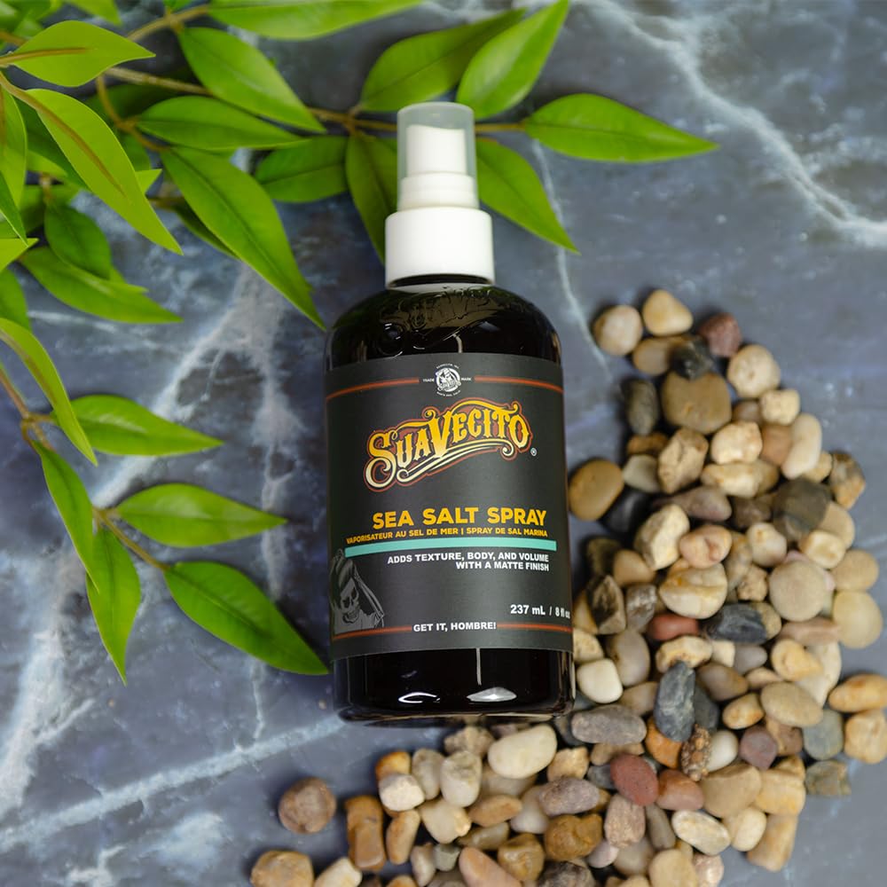Cruelty-free Suavecito Sea Salt Spray logo featured for ethical grooming.
