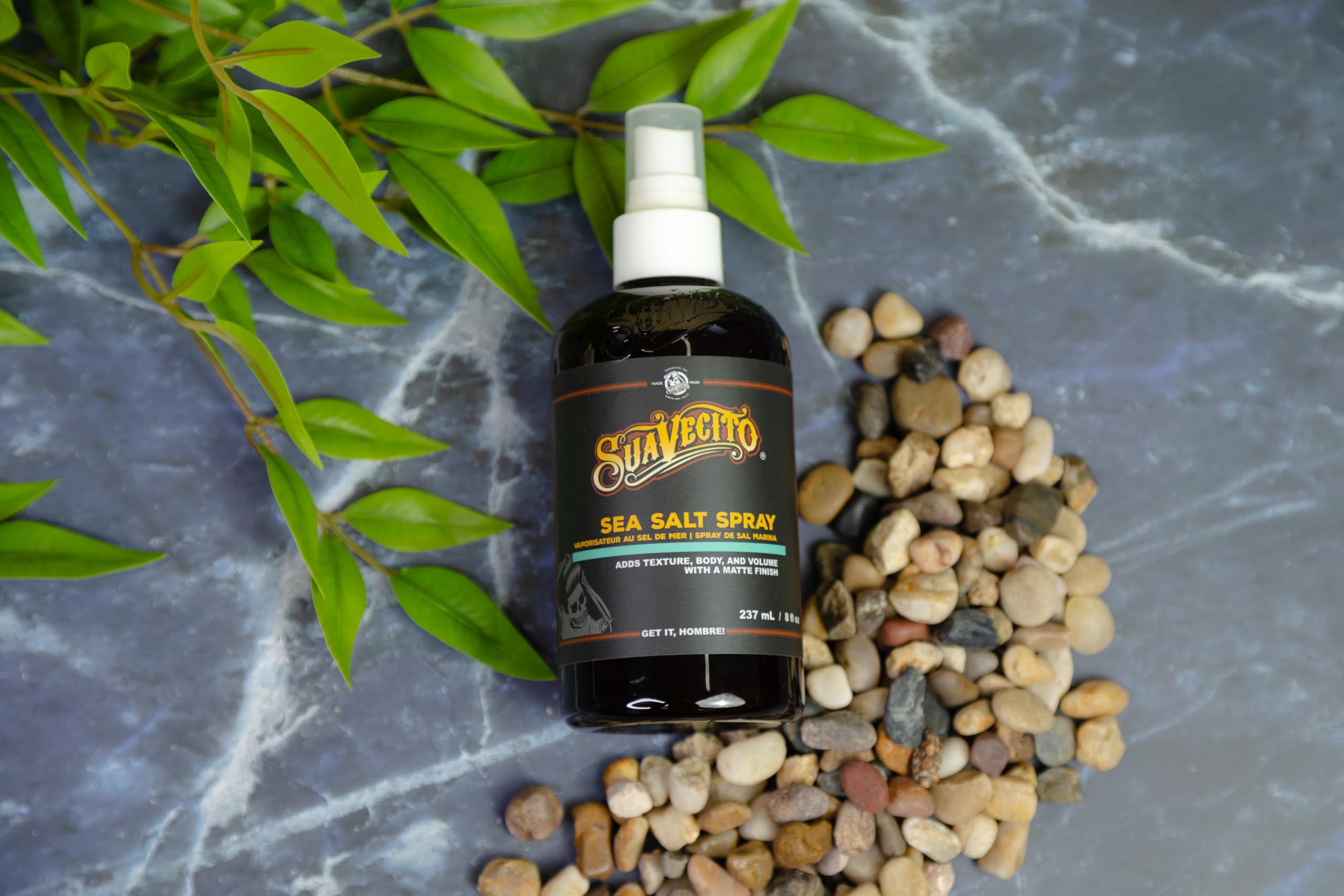 Texture close-up from Suavecito Sea Salt Spray for a relaxed, lived-in look.