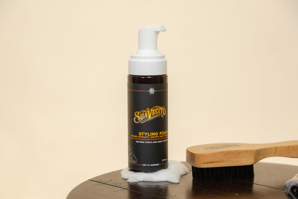 Suavecito Styling Foam Mousse creates texture and volume without stiffness.