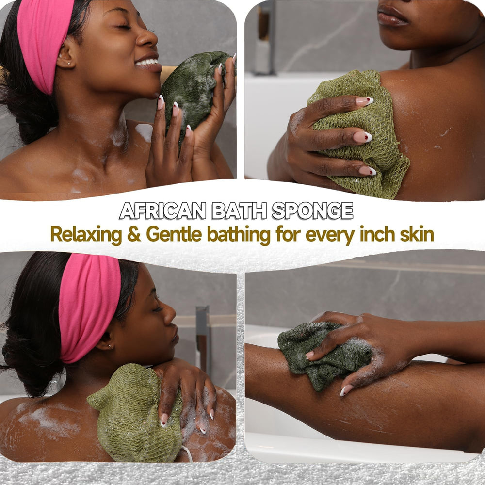 SubSahara net sponge olive-green open-weave design enhances lather and drying