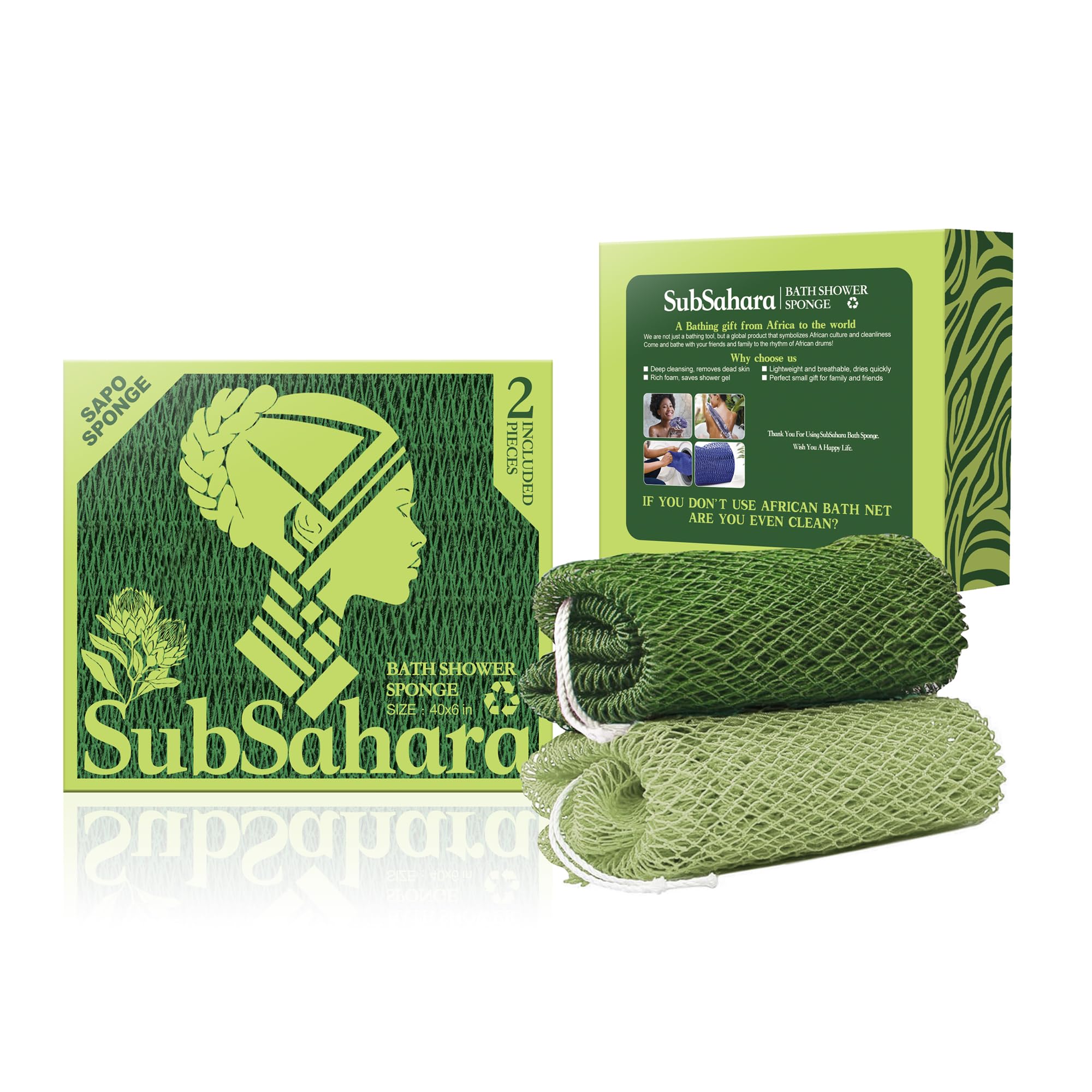 SubSahara net sponge used on face and body for a refreshing cleanse