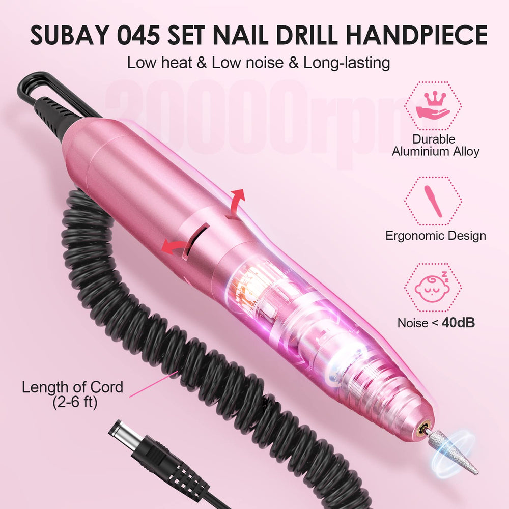 SUBAY aluminum alloy nail drill with ventilation promotes cool, stable operation