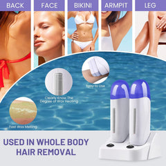 SUBAY double-barrel heater heats wax quickly for faster at-home waxing.