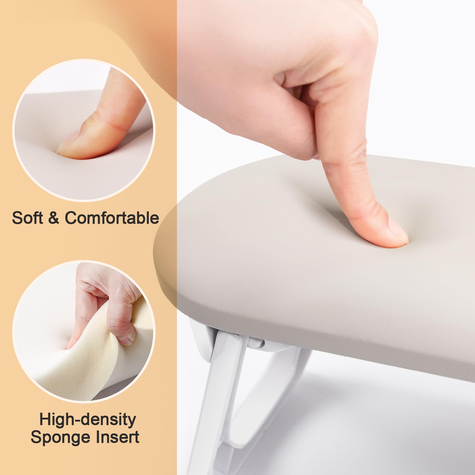 Subay Nail Arm Rest with table mat included, enhances workspace organization.