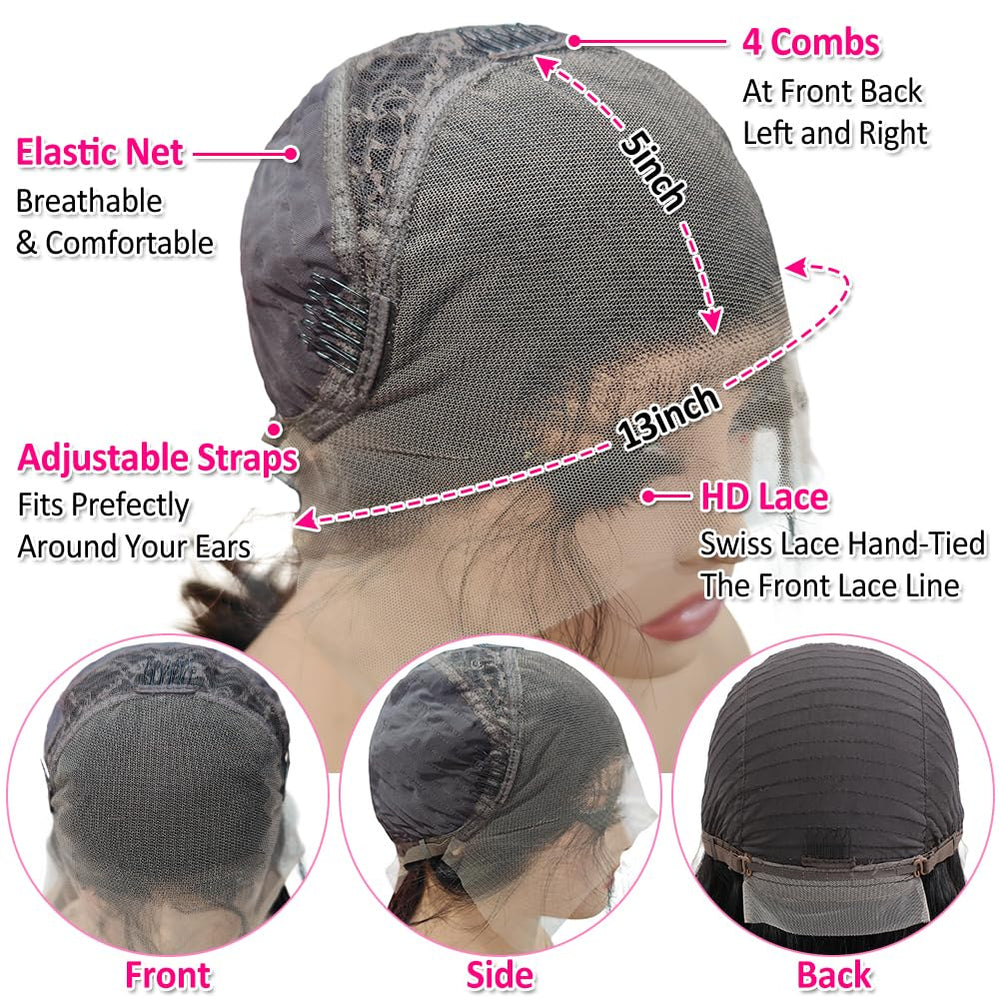Subella HD lace front wig 26-inch back view shows full density and natural silhouette.