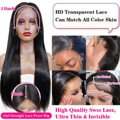 Subella HD lace front wig 26-inch hairline closeup reveals pre-plucked detail and baby hair options.