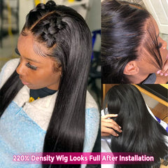 Subella HD lace front wig 26-inch side view highlights realistic volume for everyday styles.
