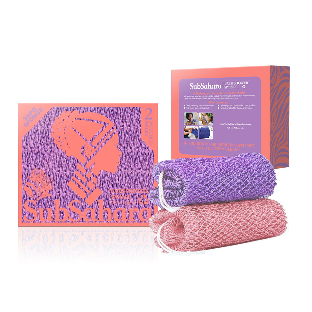 SubSahara authentic african net sponge knot pattern delivers gentle exfoliation for all skin types