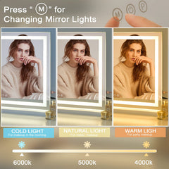 Sucedey vanity mirror brightness control lets you customize glow during application.