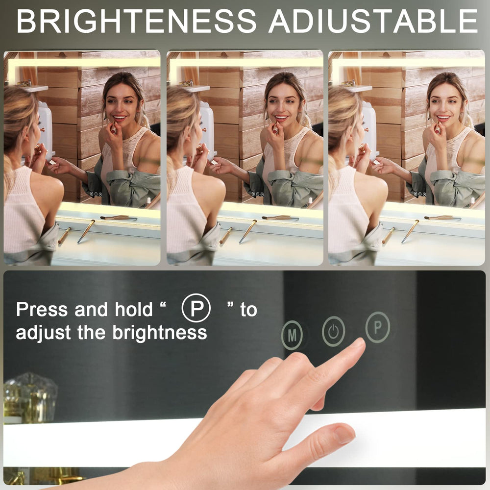 Sucedey vanity mirror detachable 10x magnifier aids close-up tasks.