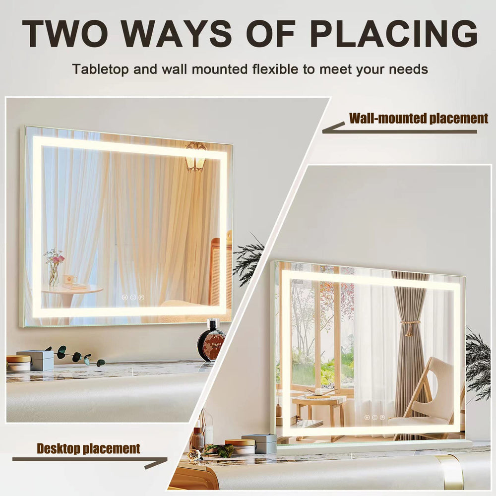 Sucedey vanity mirror wall mount enables space-saving installation.