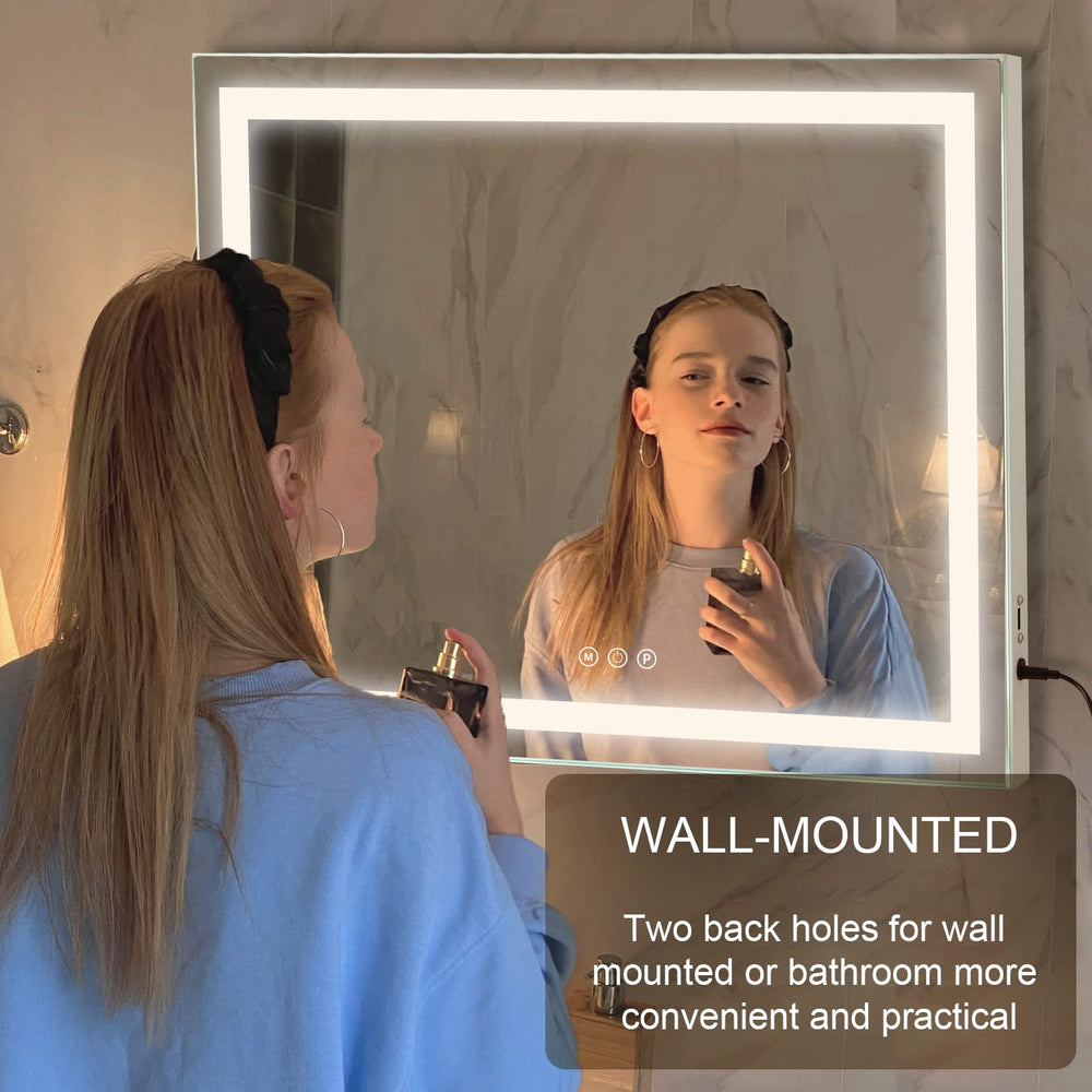 Sucedey vanity mirror white design adds modern, elegant touch to any space.