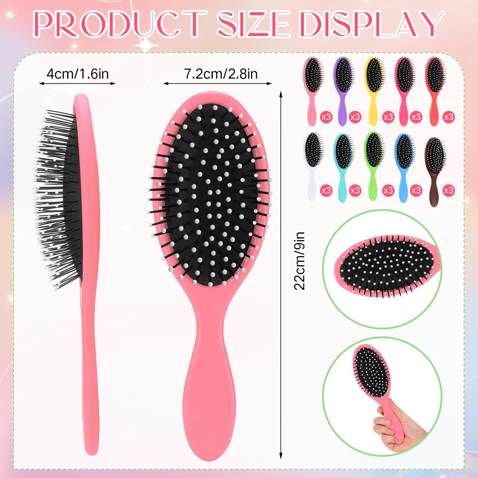 Suclain soft bristles and cushion base close-up for gentle detangling.