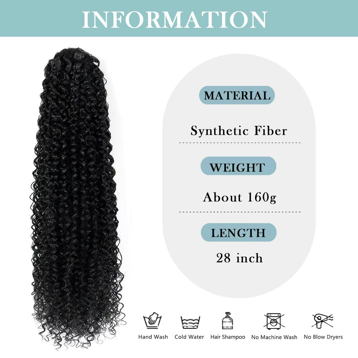 SuCoo curly ponytail texture close-up showing soft, silk-like feel.