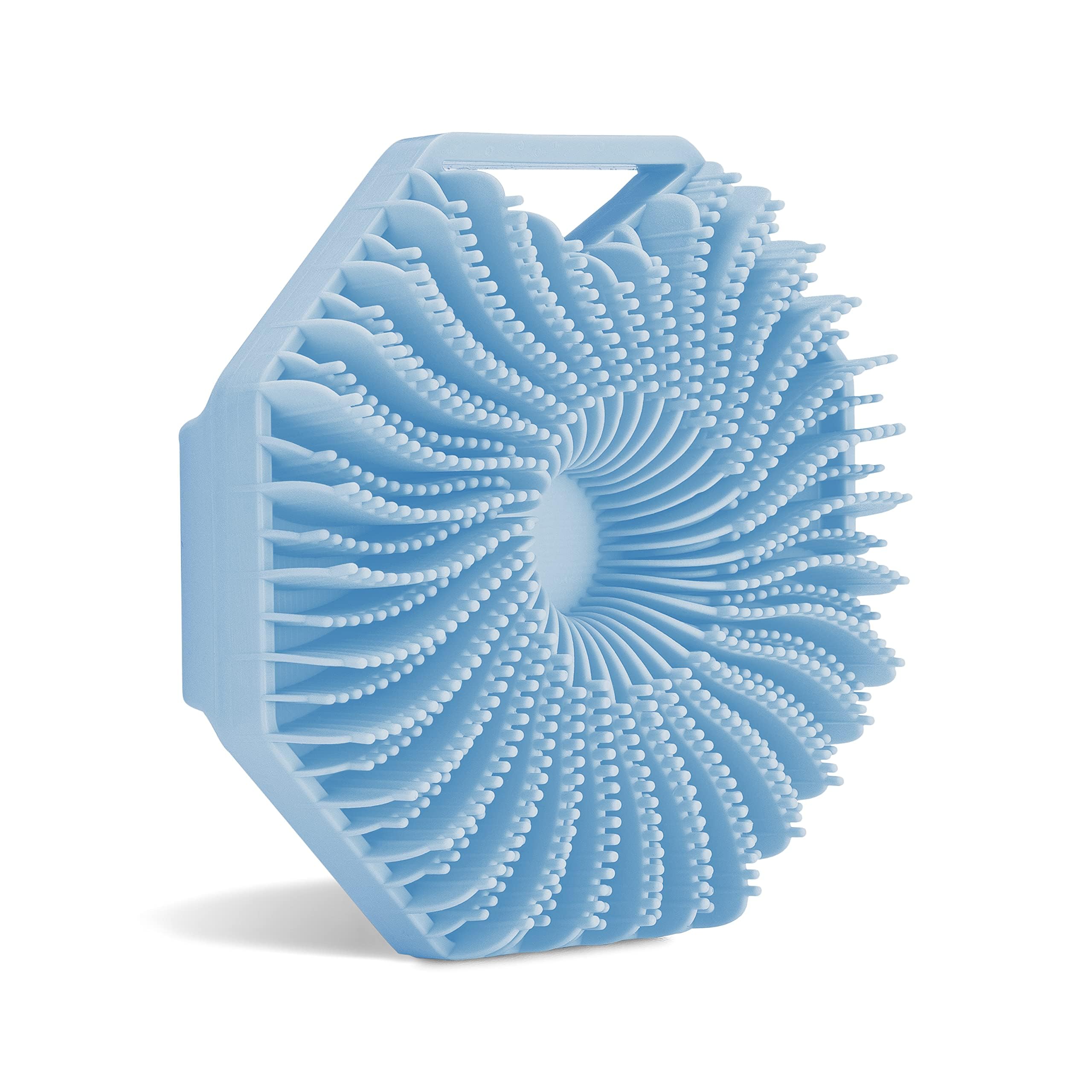 Sud Scrub front view shows antimicrobial silicone for hygienic showers and gentle exfoliation