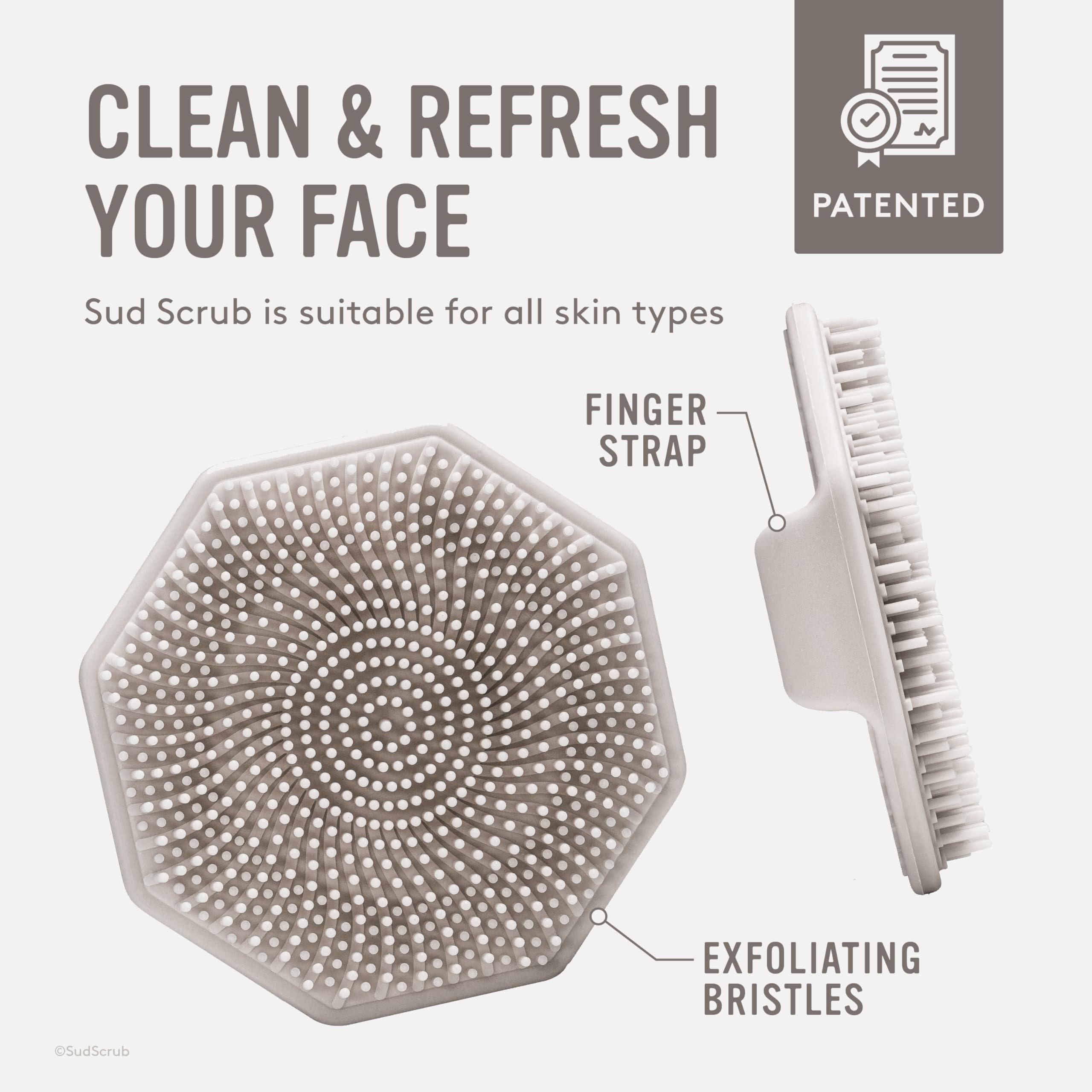 Sud Scrub durable silicone face brush built to last a full year under regular use