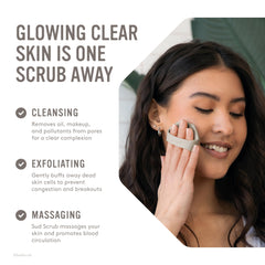 Sud Scrub silicone closeup highlights odor-resistant surface and easy-clean features
