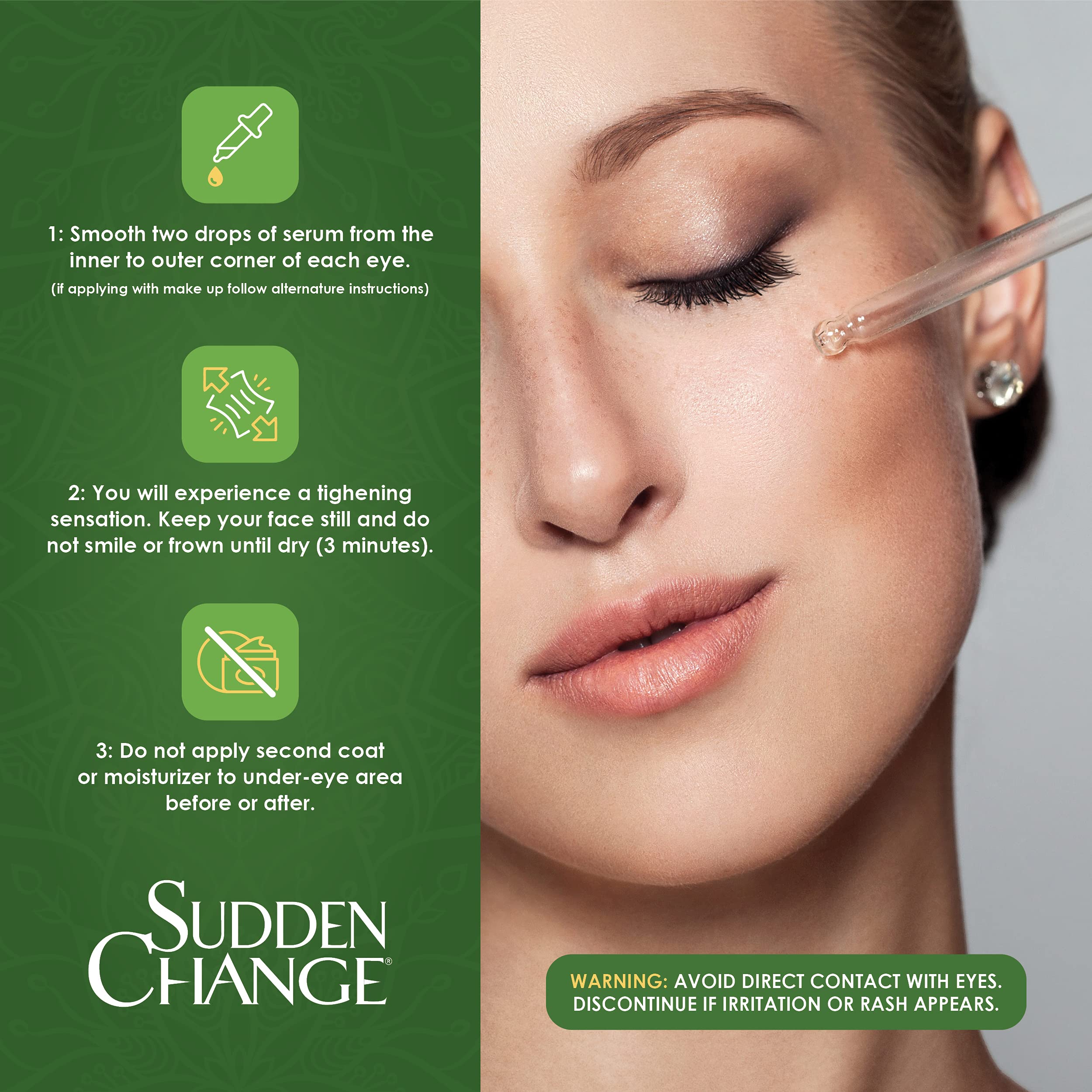 Sudden Change serum worn alone or under makeup for versatile daily use.