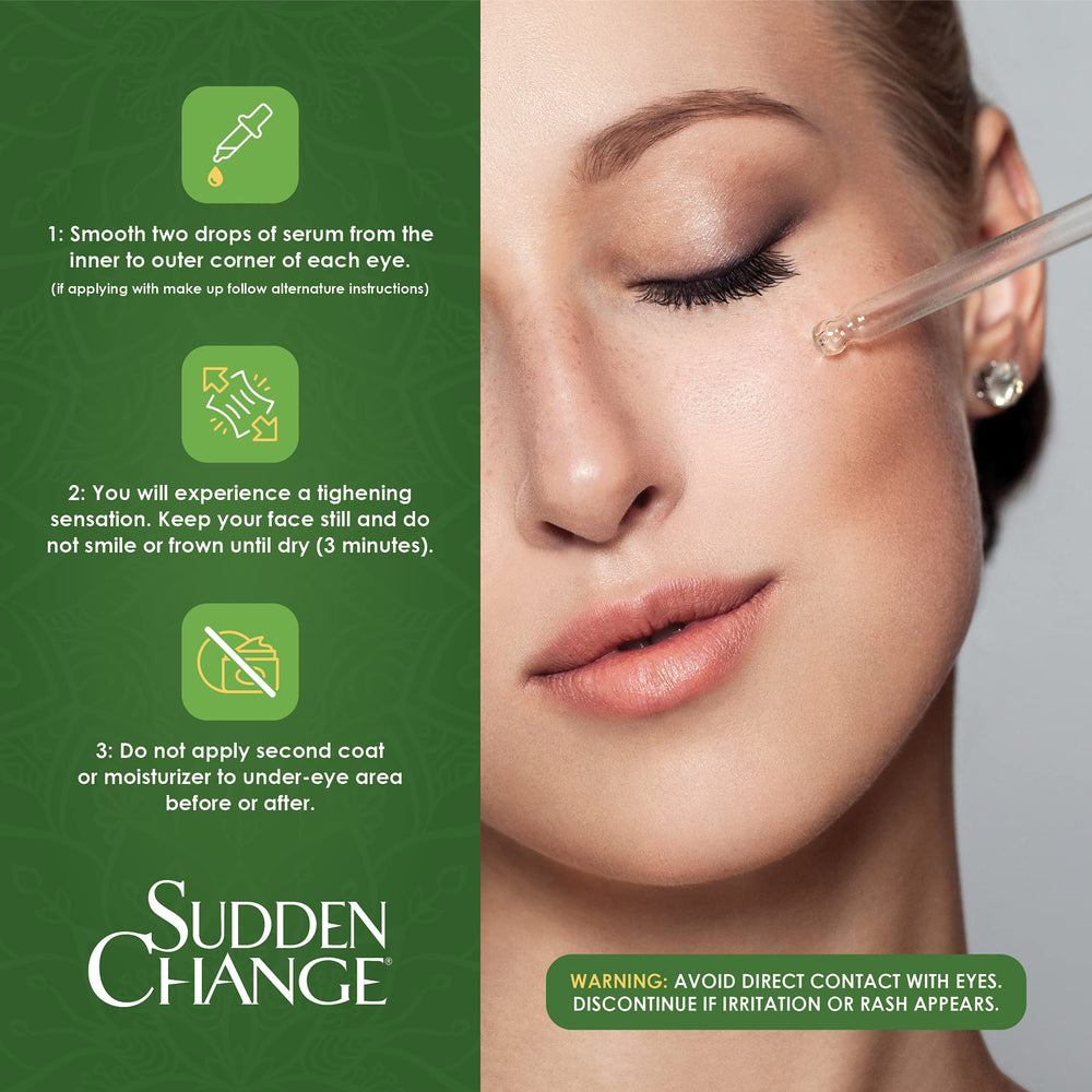 Sudden Change serum worn alone or under makeup for versatile daily use.