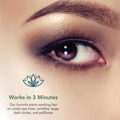 Sudden Change under-eye serum two-drops application on skin demonstrates fast-acting use.
