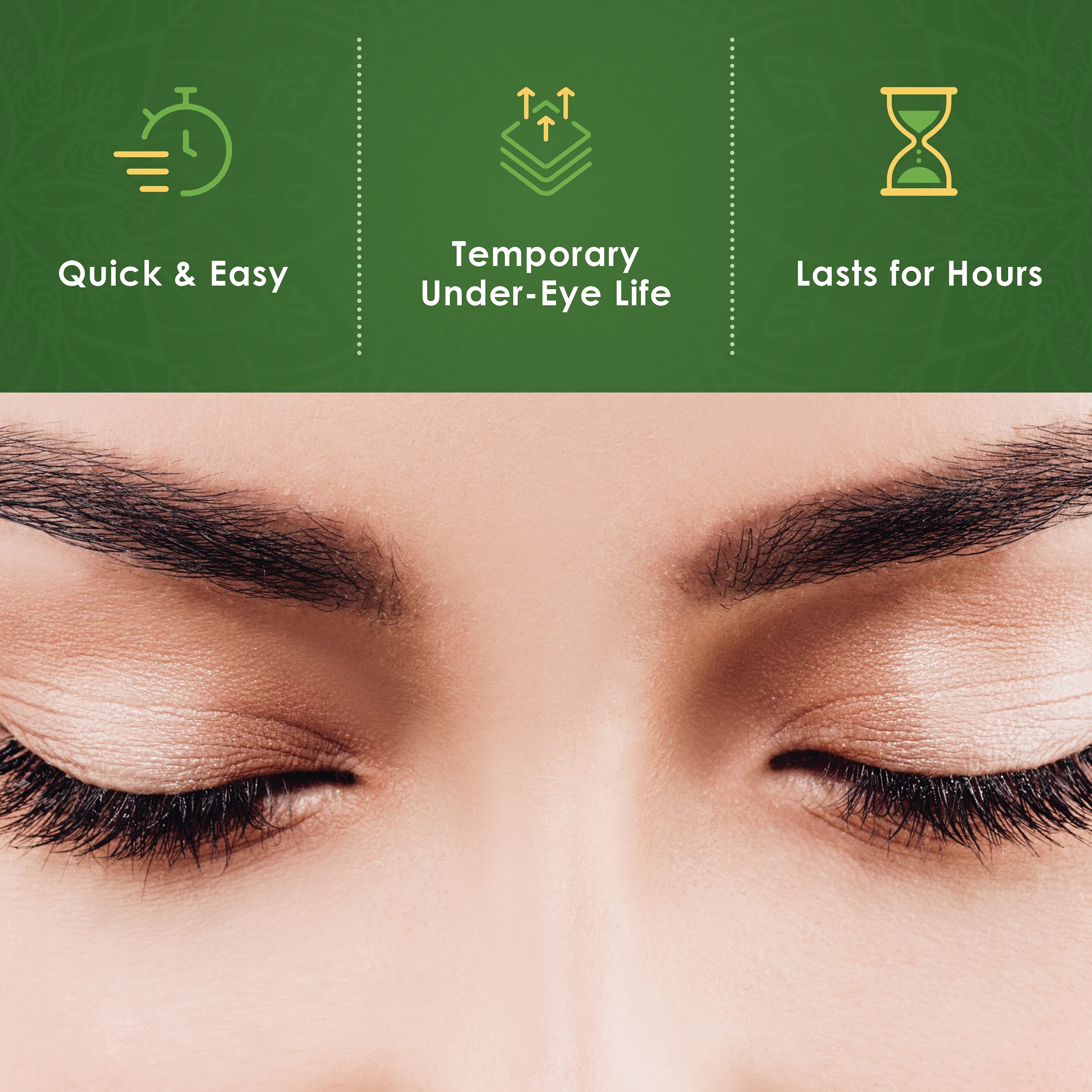 Sudden Change under-eye area during use emphasizing precise inner-to-outer application.