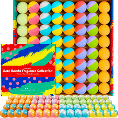 SudsyRoar 64-pack bath bombs pack-front offers value for relaxing soaks.