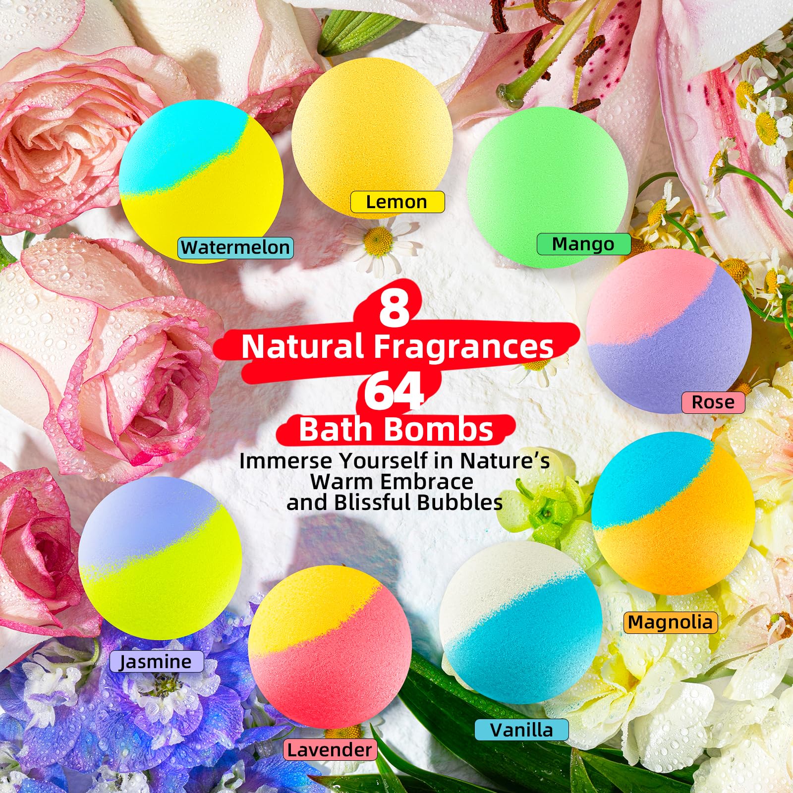 SudsyRoar long-lasting fizz bath bombs deliver thick bubbles and color for an immersive bath.