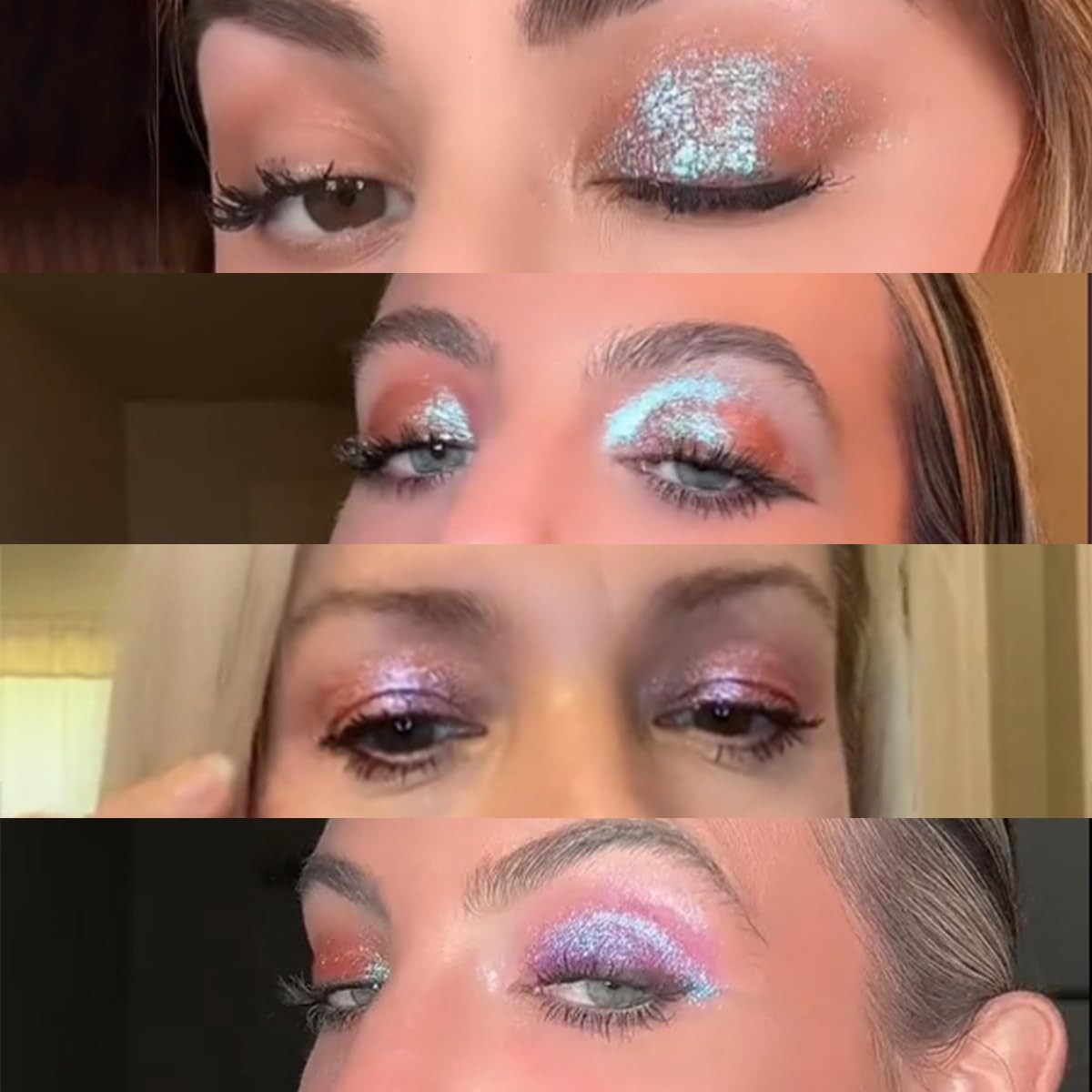 Sudxin Adriana Nicole Ethereal eyeshadow color-shift close-up highlighting celestial blue to pink