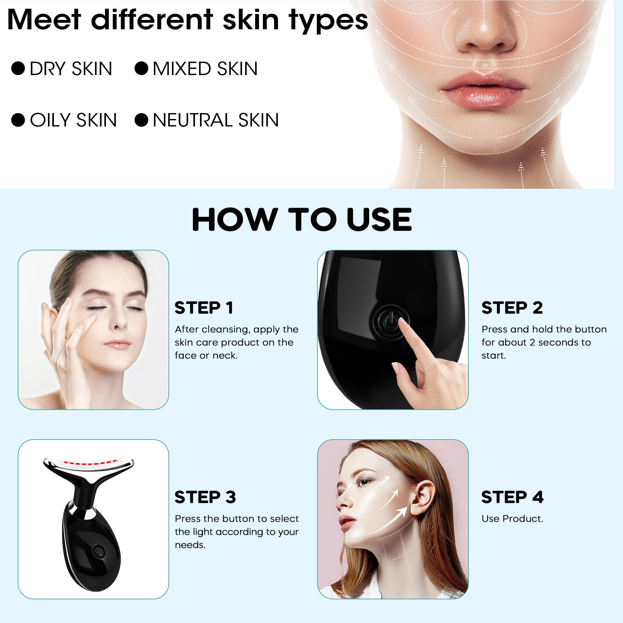 Suenohyu 7-color LED mode highlighting versatile at-home light therapy options.