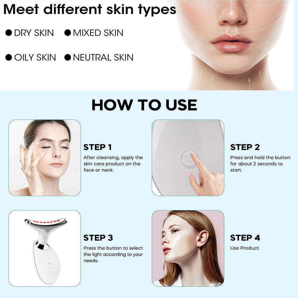 Suenohyu face-neck massager handheld ergonomic design for convenient facial care.