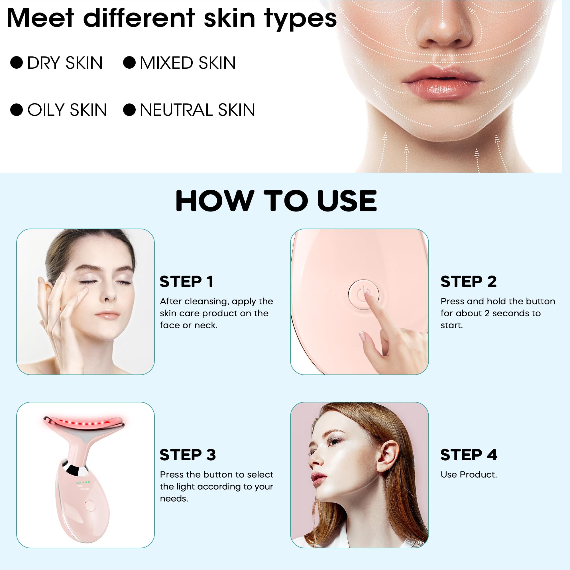 Suenohyu facial massager handheld portability for convenient at-home sessions.