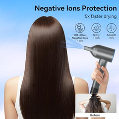 Suenozero ionic dryer releasing 500 million ions for frizz control.