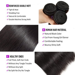 Sufeiya Hair natural black color—versatile shade that blends with many looks.