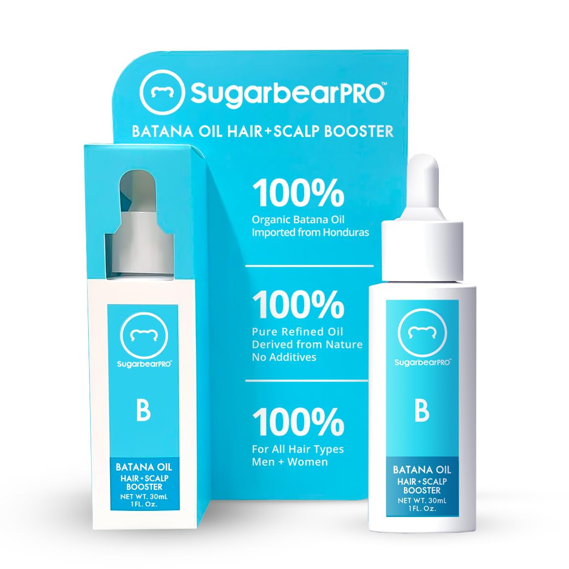 SugarBearHair SugarBearPro pack front with oil and gummies