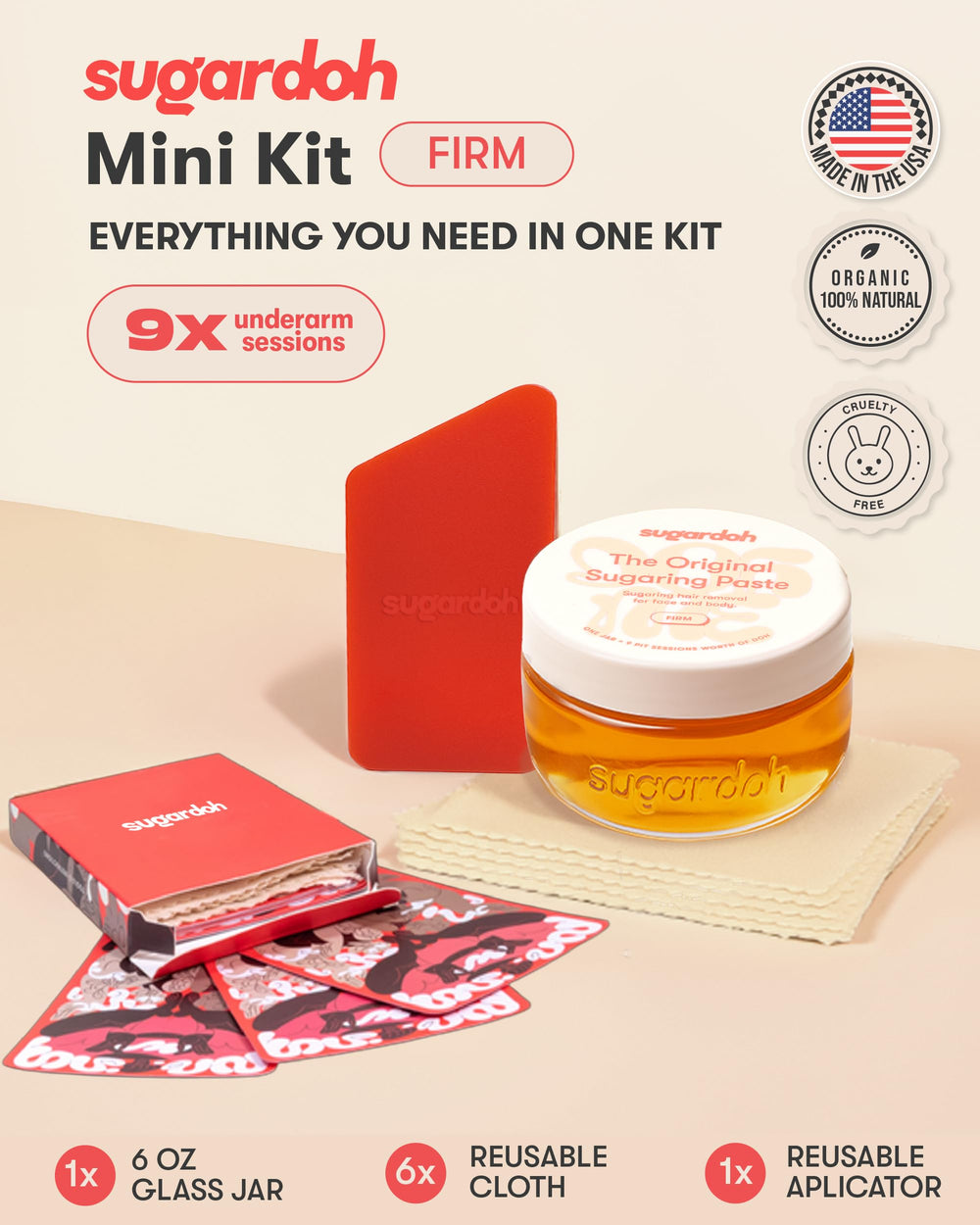 Sugardoh reusable applicator for precise sugar waxing application.
