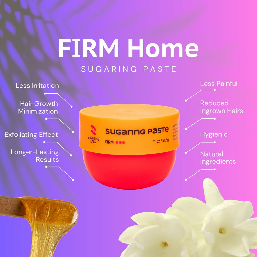 Sugaring Labs Firm paste application in hands for precise hair removal grip.