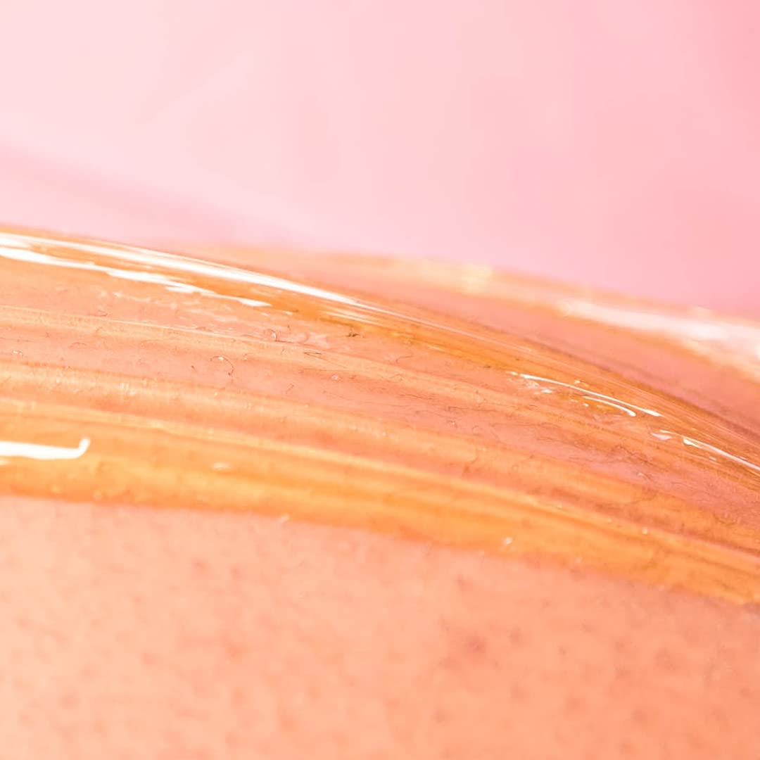 Arms treated with pliable paste for comfortable removal.