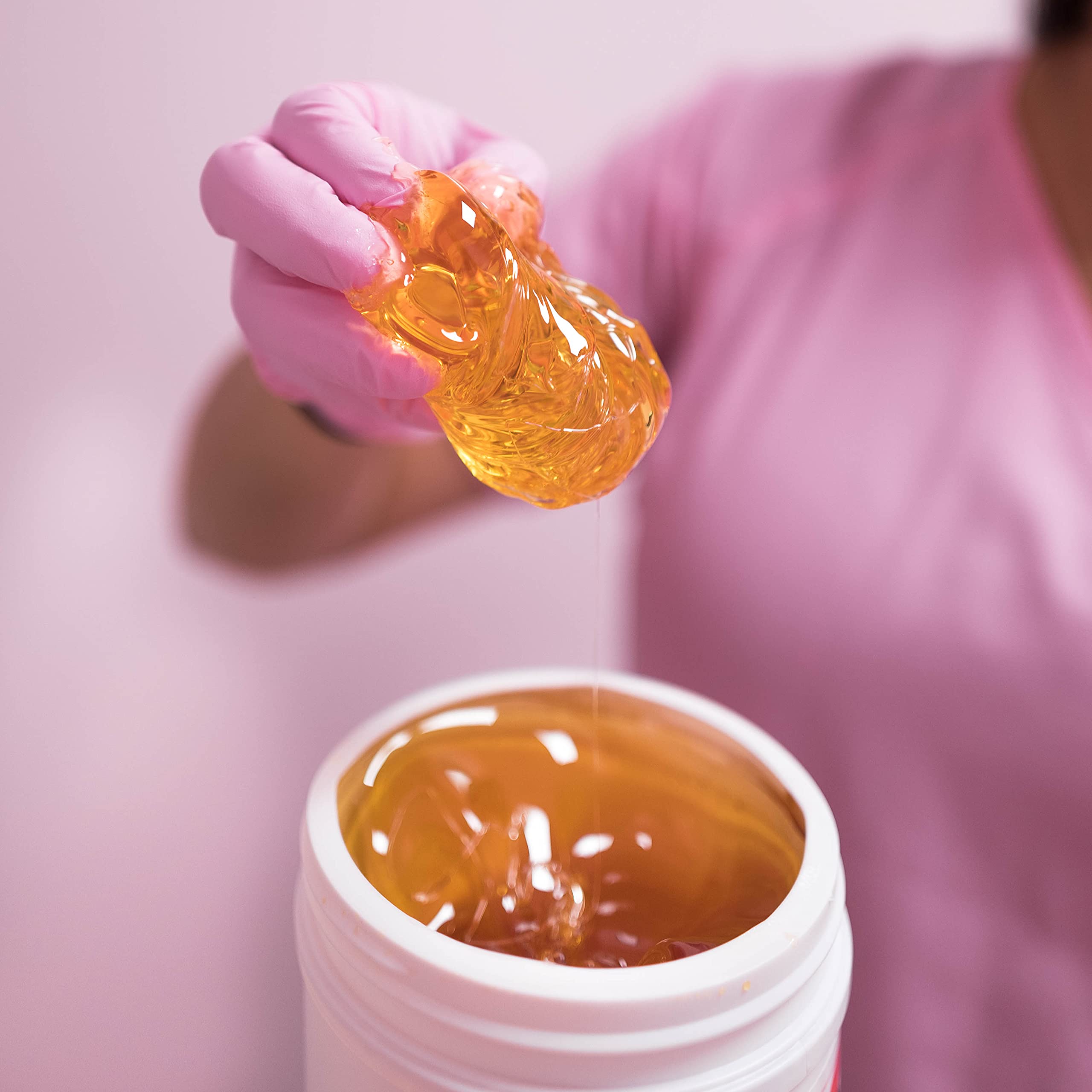 Brazilian area being treated with Sugaring NYC paste.